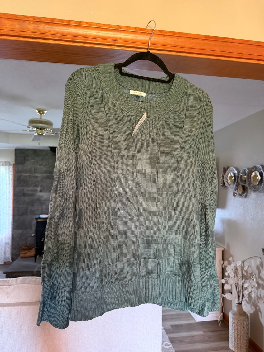 Maurices Olive Green Textured Crewneck Sweater